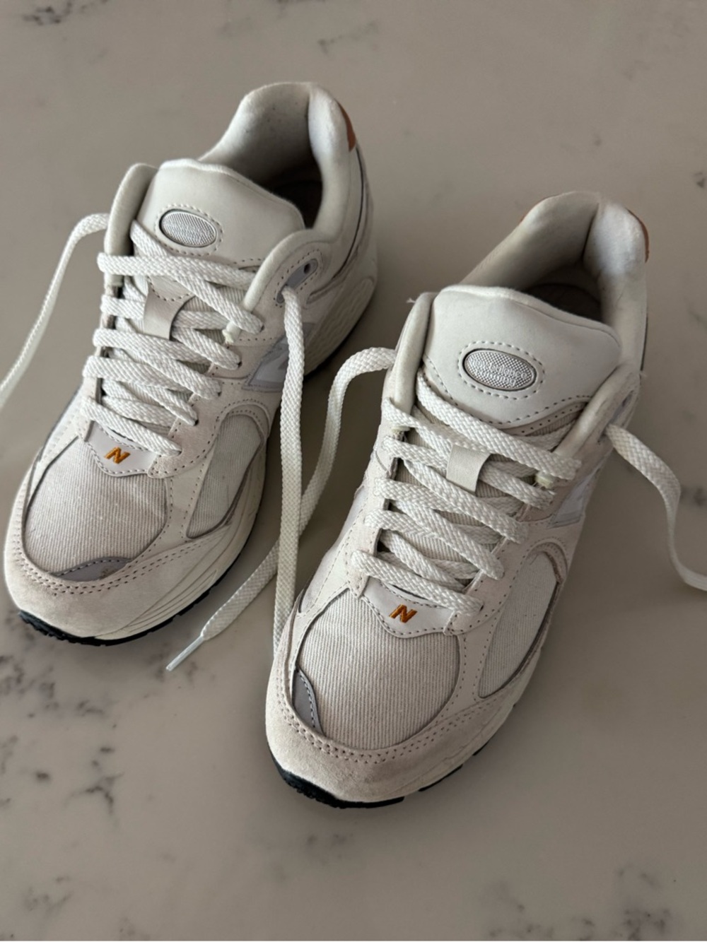 New Balance White Athletic Sneakers